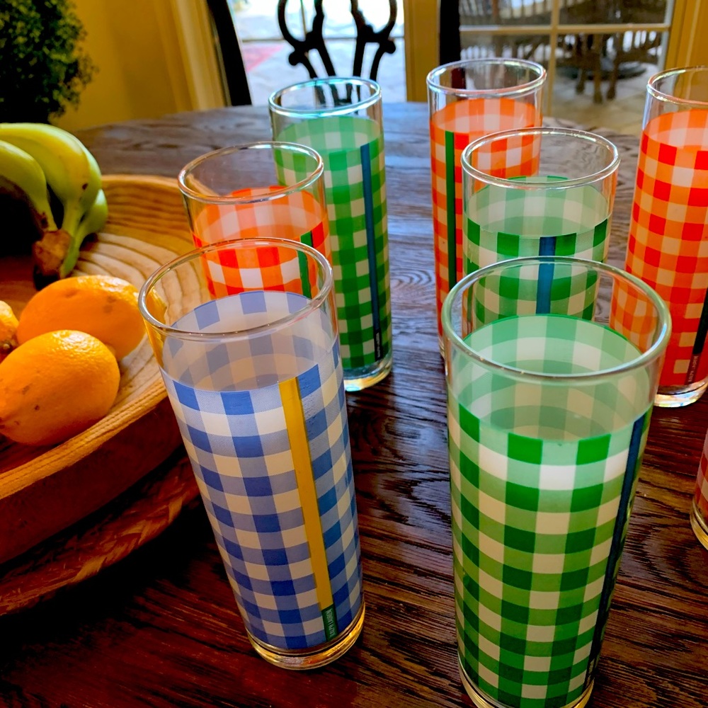 Ice tea glasses, VINTAGE, Rare, Ralph Lauren .  Purchased 30 years ago    SOLD